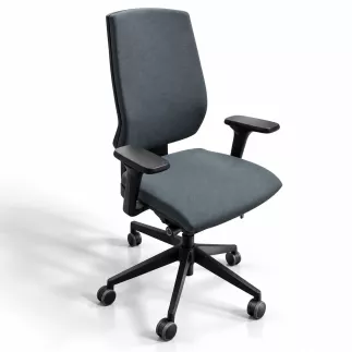 OPUS TISSU|Fauteuil de travail accoudoirs 4D|Gris orage