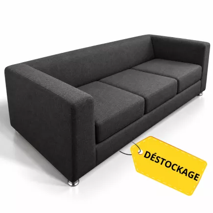 LOUNGE│Canapé Tissu 3 places│Gris Otter