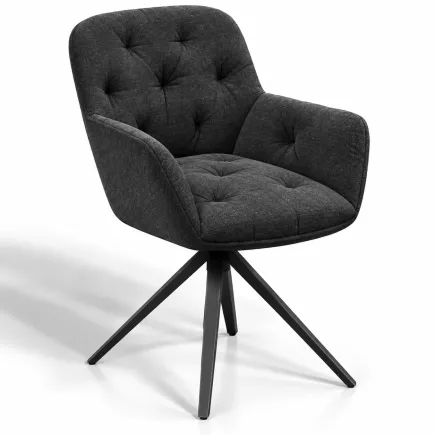 CHARLESTON EXPO│Siège accueil-conférence-repas│Assise pivotante avec rappel│Anthracite