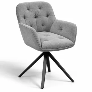 CHARLESTON EXPO│Siège accueil-conférence-repas│Assise pivotante avec rappel│Gris clair