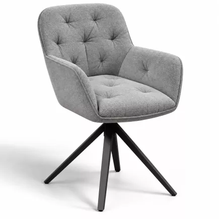 CHARLESTON EXPO│Siège accueil-conférence-repas│Assise pivotante avec rappel│Gris clair