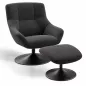 BILBAO EXPO│Fauteuil avec repose-pieds│Assise pivotante│Anthracite BILBAO EXPO│Fauteuil avec repose-pieds│Assise pivotante│Anthracite
