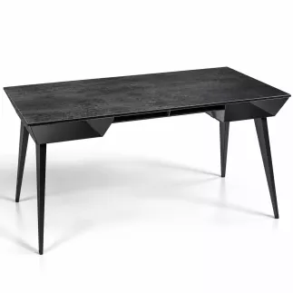 RAFALE EXPO │Bureau 130x70 cm│Piétement acier laqué noir mat│Titane