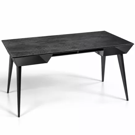 RAFALE EXPO │Bureau 130x70 cm│Piétement acier laqué noir mat│Titane