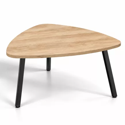 MEDIATOR EXPO│Table Basse H 34 X L70 cm│3 pieds métal noir│Chêne Nebraska