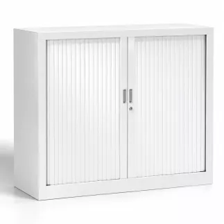 ARIV│Armoire rideau L120 x H 105 cm│Acier unicolore - Blanc