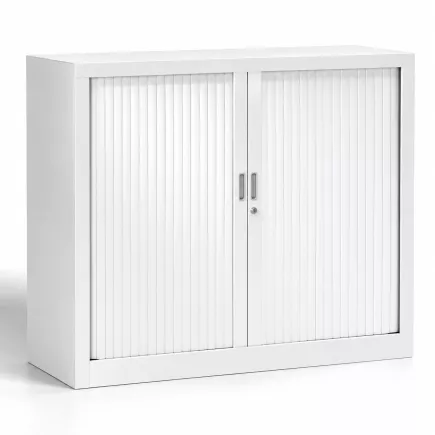 ARIV│Armoire rideau L120 x H 105 cm│Acier unicolore - Blanc