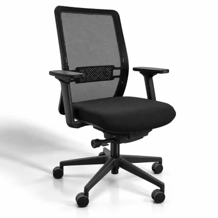 VOLT BLACK EXPO│Fauteuil de travail structure noire - Dossier résille│Noir