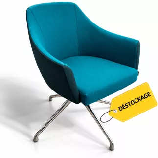 NANI│Chauffeuse pied alu pyramidal│Bleu canard/paon