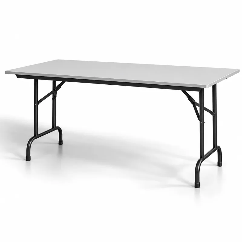 PLIANTE│Table économique individuelle L 160x80 cm│Gris/noir PLIANTE│Table économique individuelle L 160x80 cm│Gris/noir