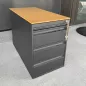 BIGLA│Caisson mobile 3 tiroirs + plumier│Profondeur 40 cm│Noir/Hêtre naturel