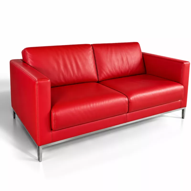 MARELLI CUBIC│Designer Giulio Marelli│Canapé cuir 2 places│L155 x H78 cm│Rouge