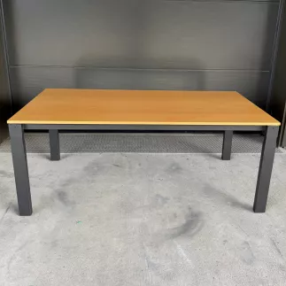 BIGLA BST2 ERGO│Bureau droit réglable │L180 x P90 cm│Hêtre naturel/Noir