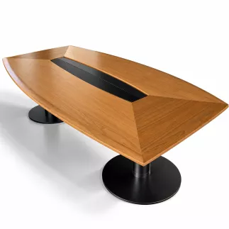 SITAG ASCENT MEETING│Designer Uli Witzig│Table de réunions 6-8 personnes │L240 x P130 cm│placage bois Hêtre huilé/Noir