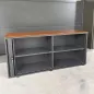 BIGLA NOVA16│Armoire basse à rideau│L 160 x H 76 cm│Noyer / Acier noir