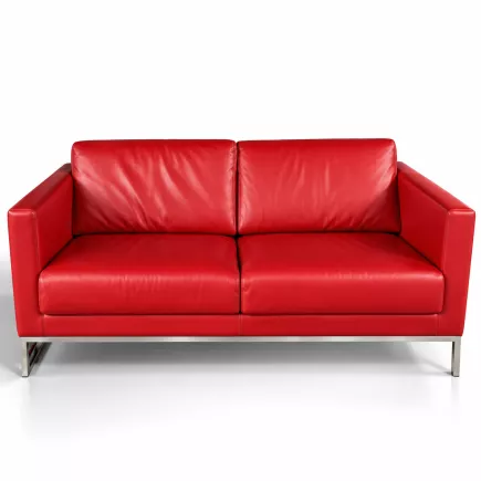 MARELLI CUBIC│Designer Giulio Marelli│Canapé cuir 2 places│L155 x H78 cm│Rouge