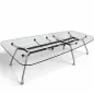 TECNO NOMOS│Designer Norman Foster│Table de réunions 12 à 14 personnes│L 372 x H 72,5 cm│Verre transparent/Chromés