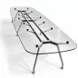 TECNO NOMOS│Designer Norman Foster│Table de réunions 12 à 14 personnes│L 372 x H 72,5 cm│Verre transparent/Chromés