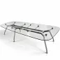 TECNO NOMOS│Designer Norman Foster│Table de réunions 12 à 14 personnes│L 372 x H 72,5 cm│Verre transparent/Chromés