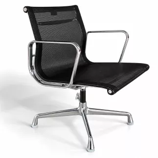 VITRA Aluminium Chair│Modèle EA 108│Designer Charles et Ray Eames│Siège d'accueil/visiteurs/conférence│ Alu brossé / Noir