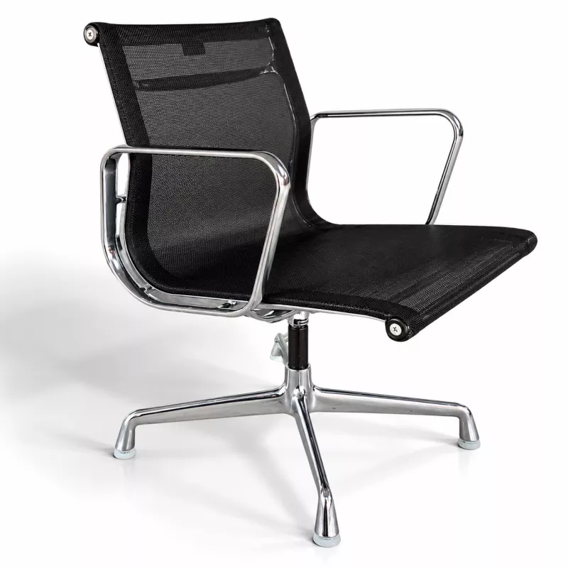 VITRA Aluminium Chair│Modèle EA 108│Designer Charles et Ray Eames│Siège d'accueil/visiteurs/conférence│ Chromés / Noir VITRA Aluminium Chair│Modèle EA 108│Designer Charles et Ray Eames│Siège d'accueil/visiteurs/conférence│ Chromés / Noir