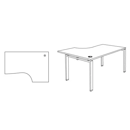 ASTRO│Bureau compact 90° avec retour