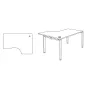 ASTRO│Bureau compact 90° avec retour