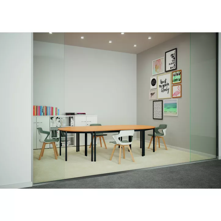 RENCONTRE│Table modulaire sur 4 pieds et structure assortie