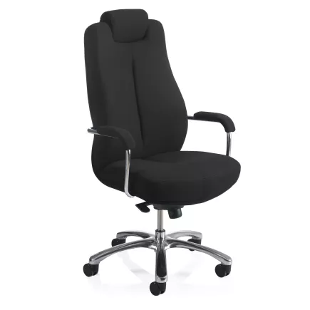 24H PRO│Fauteuil de travail - usage intensif 24H/24│Noir/Chromé