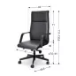 ROMA│Fauteuil direction│Accoudoirs fixes│Piétement Chromé│Cuir noir ROMA│Fauteuil direction│Accoudoirs fixes│Piétement Chromé│Cuir noir