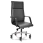 ROMA│Fauteuil direction│Accoudoirs fixes│Piétement Chromé│Cuir noir ROMA│Fauteuil direction│Accoudoirs fixes│Piétement Chromé│Cuir noir