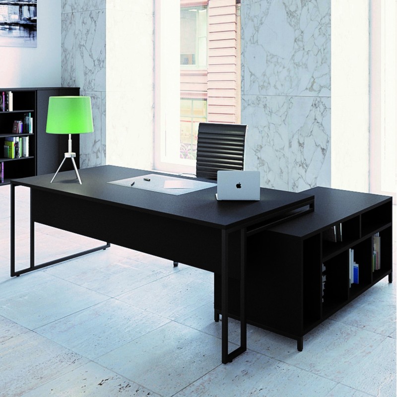 STRICTO│Bureau Direction avec meuble retour ouvert