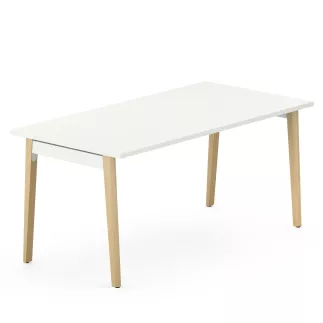 ROBIN│Bureau droit L 120 à 200 x p 80 cm - Pied bois massif